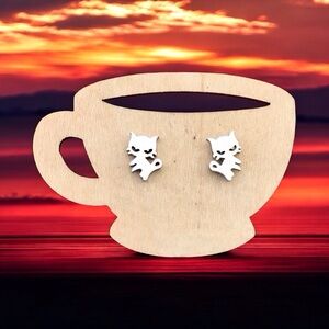 🆕 Kitty Stud Earrings Stainless Steel
